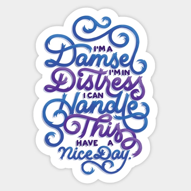 Damsel in Distress Sticker by polliadesign